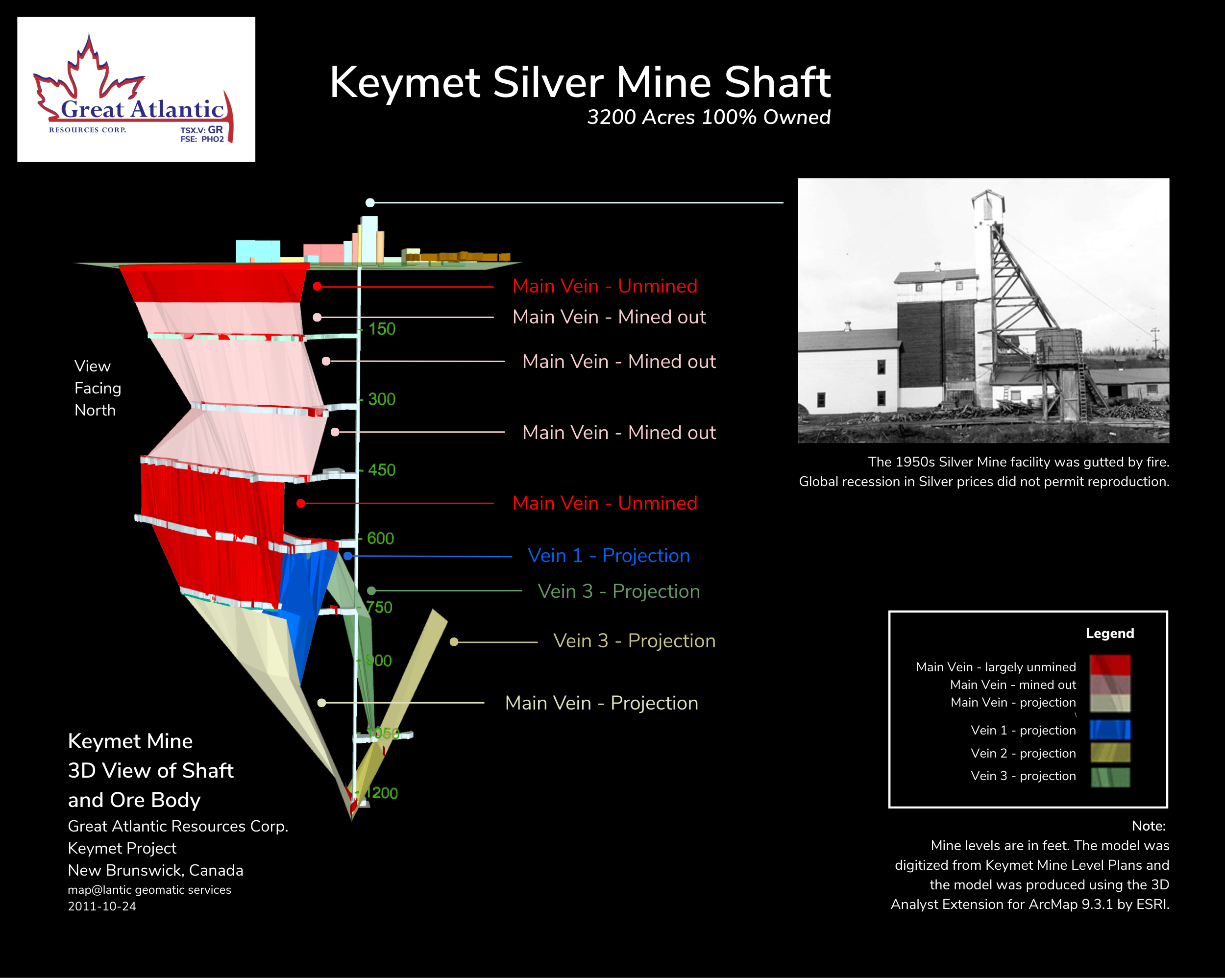 Keymet Silver Mine shaft, 3D view